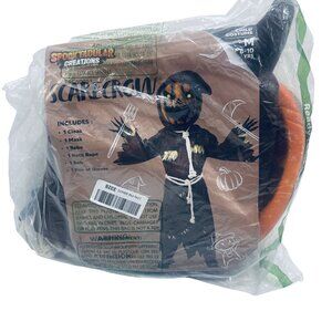 Child Scarecrow Costume M 8-10 Includes Cloak Mask Robe Neck Rope Belt Gloves